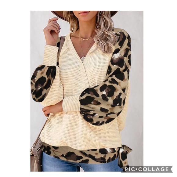 Leopard Waffle Knit Top - Picture 2 of 2